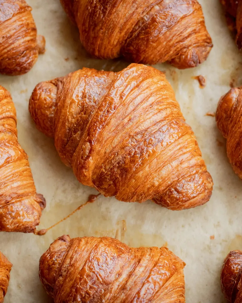 Sample photo: croissants on a baking tray