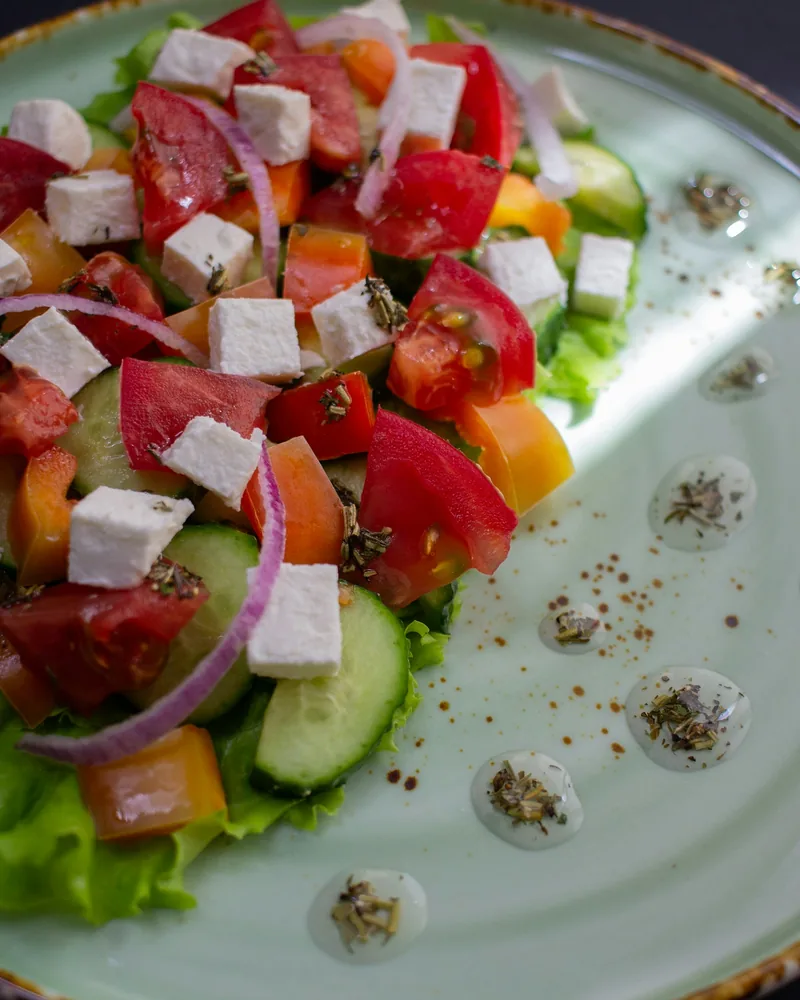Sample photo: a Greek salad on a plate